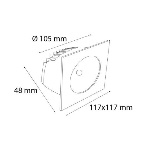 VR209 Kare Sıva Altı Downlight Armatür - Görsel 3