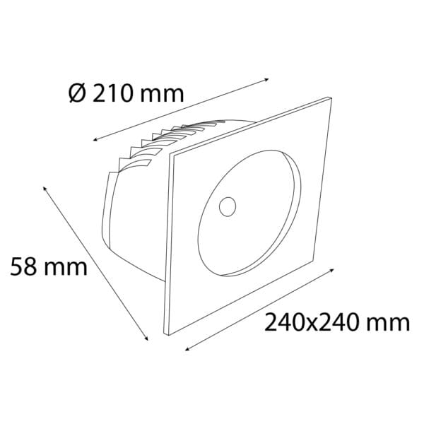 VR210 Kare Sıva Altı Downlight Armatür - Görsel 7