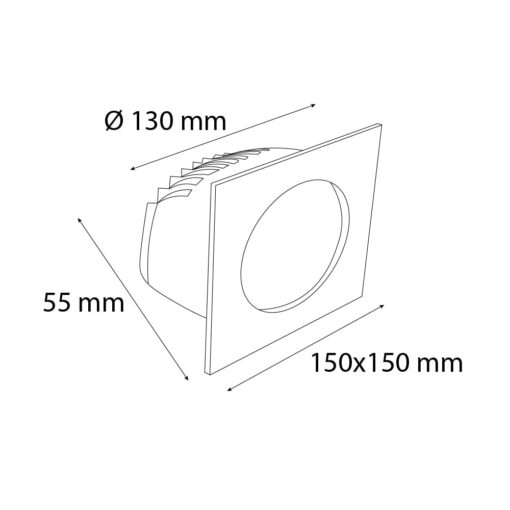 VR211 Kare Sıva Altı Downlight Armatür - Görsel 4