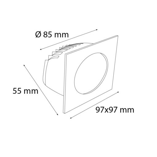 VR212 Kare Sıva Altı Downlight Armatür - Görsel 2