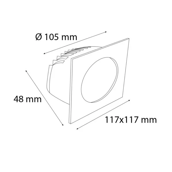 VR212 Kare Sıva Altı Downlight Armatür - Görsel 3