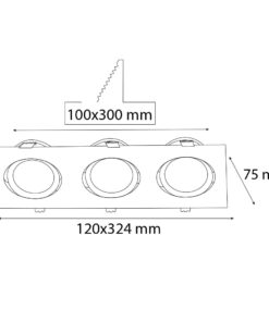 VR221 Üçlü Sıva Altı Armatür