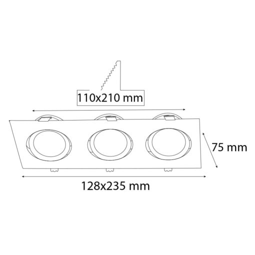 VR227 Üçlü Sıva Altı Armatür