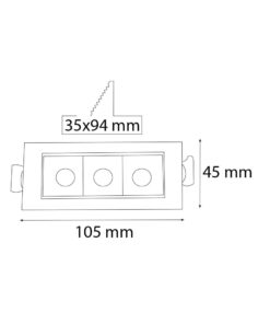 VR240-3 3’lü Laser Blade Sıva Altı Armatür