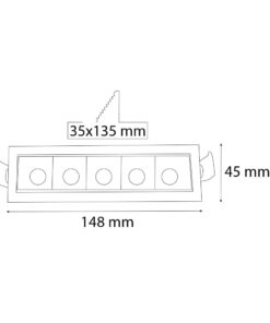 VR240-5 5’li Laser Blade Sıva Altı Armatür