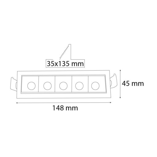 VR240-5 5’li Laser Blade Sıva Altı Armatür - Görsel 2