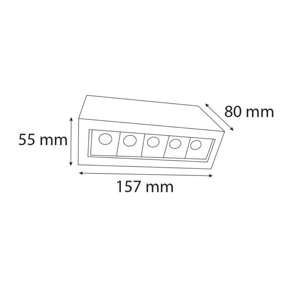 VR240-5.SM - 5'li Laser Blade Sıva Üstü Armatür - Görsel 2