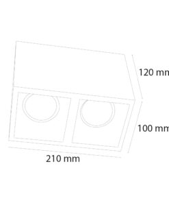 VR274 -  İkili Sıva Üstü Kare Armatür